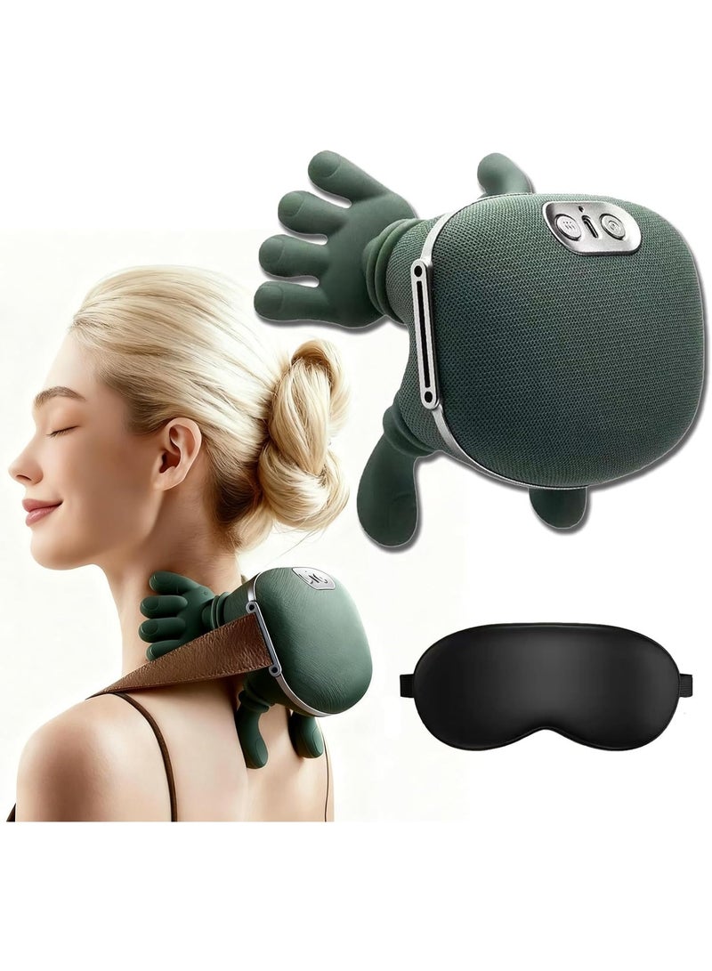 ماساژ ماستر للكتف والرقبة، وسادة تدليك للرقبة، مع ضبط سرعة بثلاث مستويات، جهاز تدليك رقبة وظهر شياتسو لاسلكي ومحمول، تدليك كهربائي ثلاثي الأبعاد بالعجن، صغير وخفيف الوزن (مجموعة واحدة) - Image 1